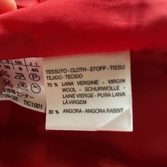 MaxMara Women Red Wool-Angora Coat 70/30 Fully Lined Coat - Size: 6 - Picture 5 of 8